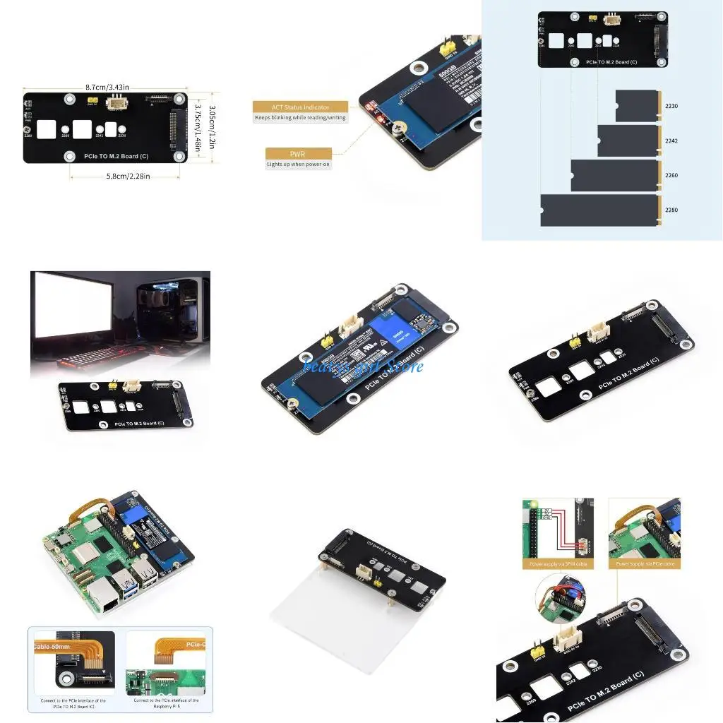 

C7AB PCIe to M.2 NVMe SSD Adapters Board 2230 2242 2260 2280 SSD Hard Drive Converter