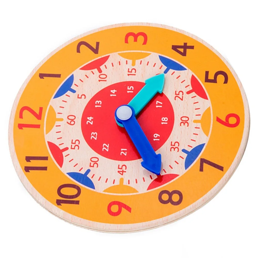 Wooden Material Wooden Teaching Clock Improve Observation Cognitive Learning Clock Teaching Function Learning Clock
