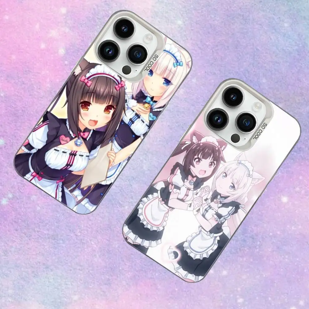

N-Nekopara-as Anime Game Phone Case For iPhone 16,15,14,13,12,11,Mini,Pro,SE,MAX White Matte Shockproof Cover