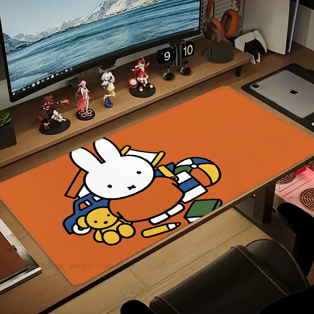 Cute Cartoon M-Miffys Rabbit Mousepad Large Gaming Mouse Pad LockEdge Thickened Computer Keyboard Table Desk Mat