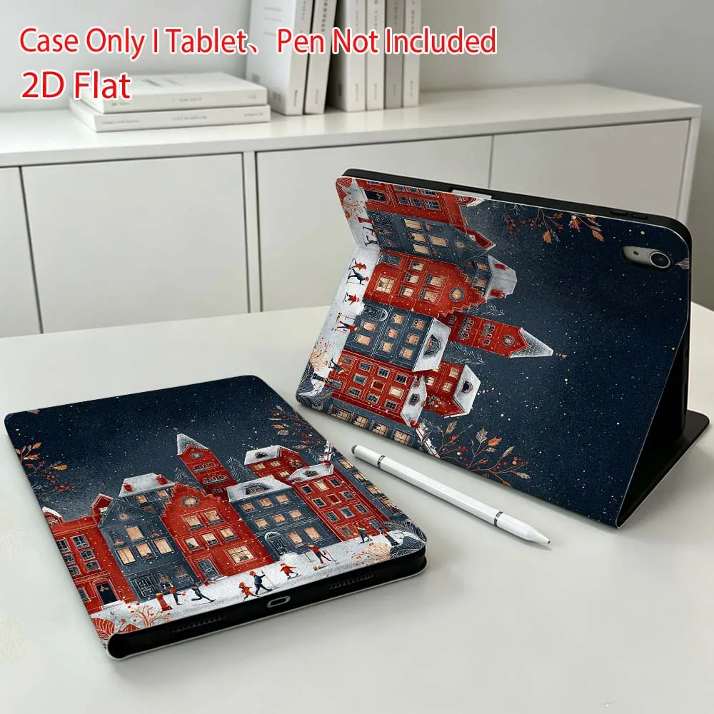 Winter Red House Soft For Apple iPad Pro Mini A16 A17 A14 4 5 6 7 6th 12th 9Gen 12.9 11 13 M4 inch Tablet Case