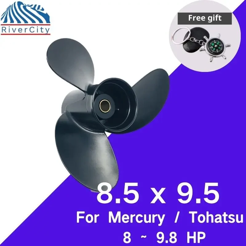 

For Mercury 8hp 9.9hp Outboard Outboard Propeller 8.5x9.5 Boat Motor Aluminum Alloy Screw Ship Marine Engine 3 Blade 12 Spline