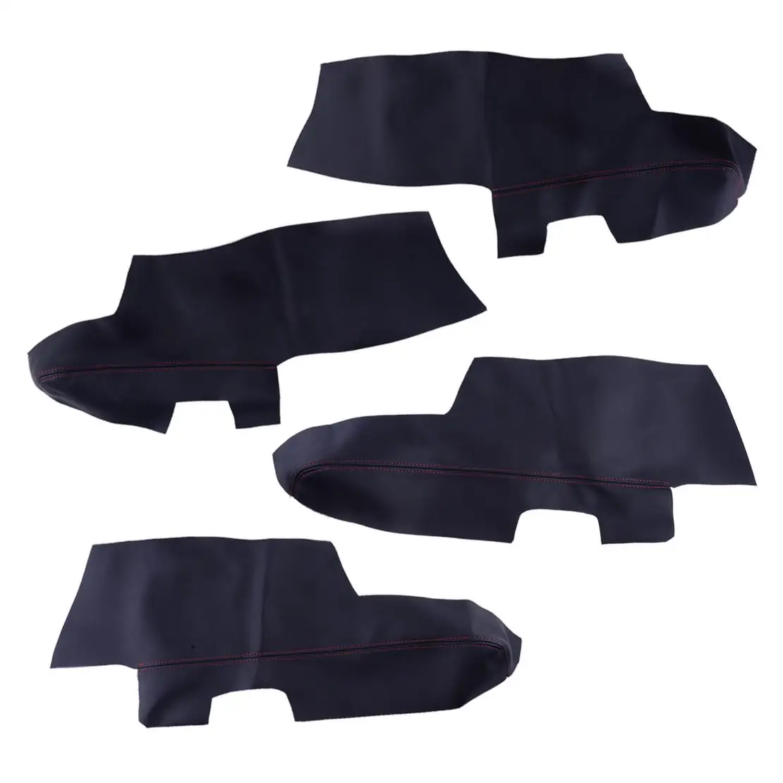 

4Pcs Inserts Door Panel Armrest Cover Fit for Hyundai Santa Fe 2006 2007 2008 2009 2010 2011 2012 Black Artificial Leather