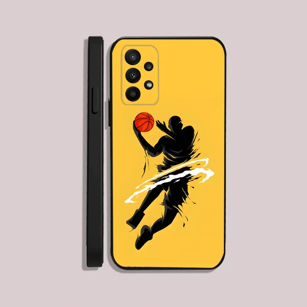 Basketball Basket Sports Phone Case For Samsung S24,23,22,30,21,10,9,Ultra,Plus,Lite,FE,5G Black Soft Case