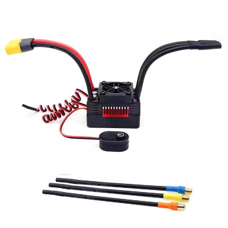 60A Brushless ESC Waterproof Electronic Speed Controller for 1/10 RC Car Off-Road Vehicle Truck