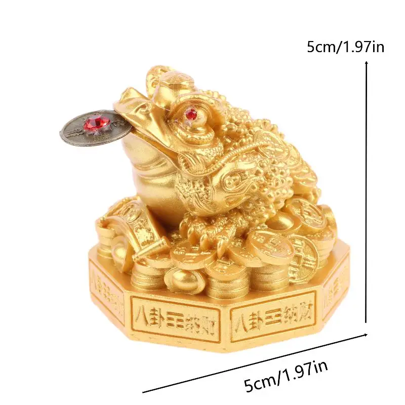Chinese Feng Shui Money Frog Statue Three Legged Toad Figurine For Home Office Business Luck Decoration Desktop Ornaments