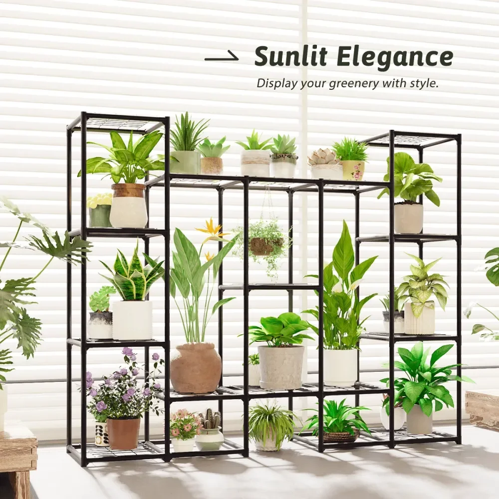 

Plant Stand Indoor Outdoor Metal Plant Shelf Waterproof Plant Rack For Multiple Plants Wide Flower Stand For Patio Balcony Gard