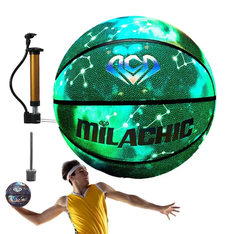 

Night Time Basketball Size 7 Reflective Luminous Basket Ball Reflective Luminous Street Ball Size 7 Illuminated Wear-Resistant