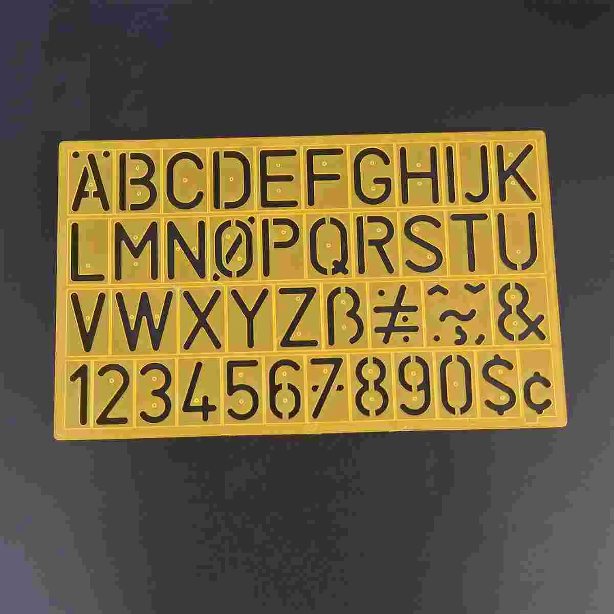 4 Pcs Alphabet Painting Stencils Rulers Graffiti Hollow Out Number Molds Alphabetic