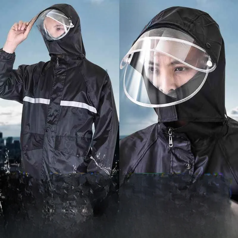 

Detachable Full-Body Rain Suit Motorcycle very Reflective Raincoat Rain Pants for Cycling Se Workwear One Size Fits All
