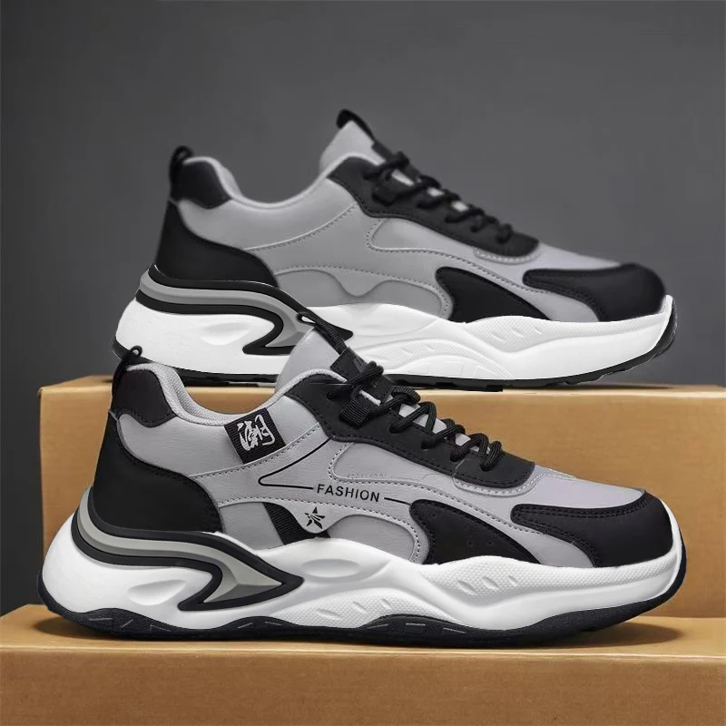 

Men's Spring 2026 New Style Waterproof Leather Surface Lightweight Casual Running Shoes Trendy Student Flats Versatile Boots