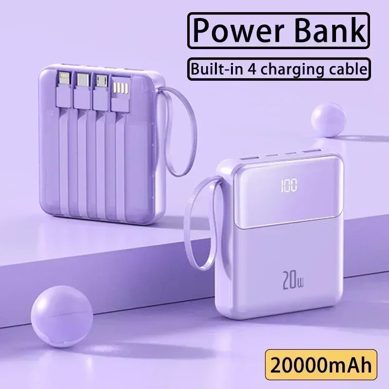 Mini banco de energía de 20000mAh, cargador portátil de carga rápida, pantalla Digital, batería externa para iPhone 12 13 14 Xiaomi Samsung