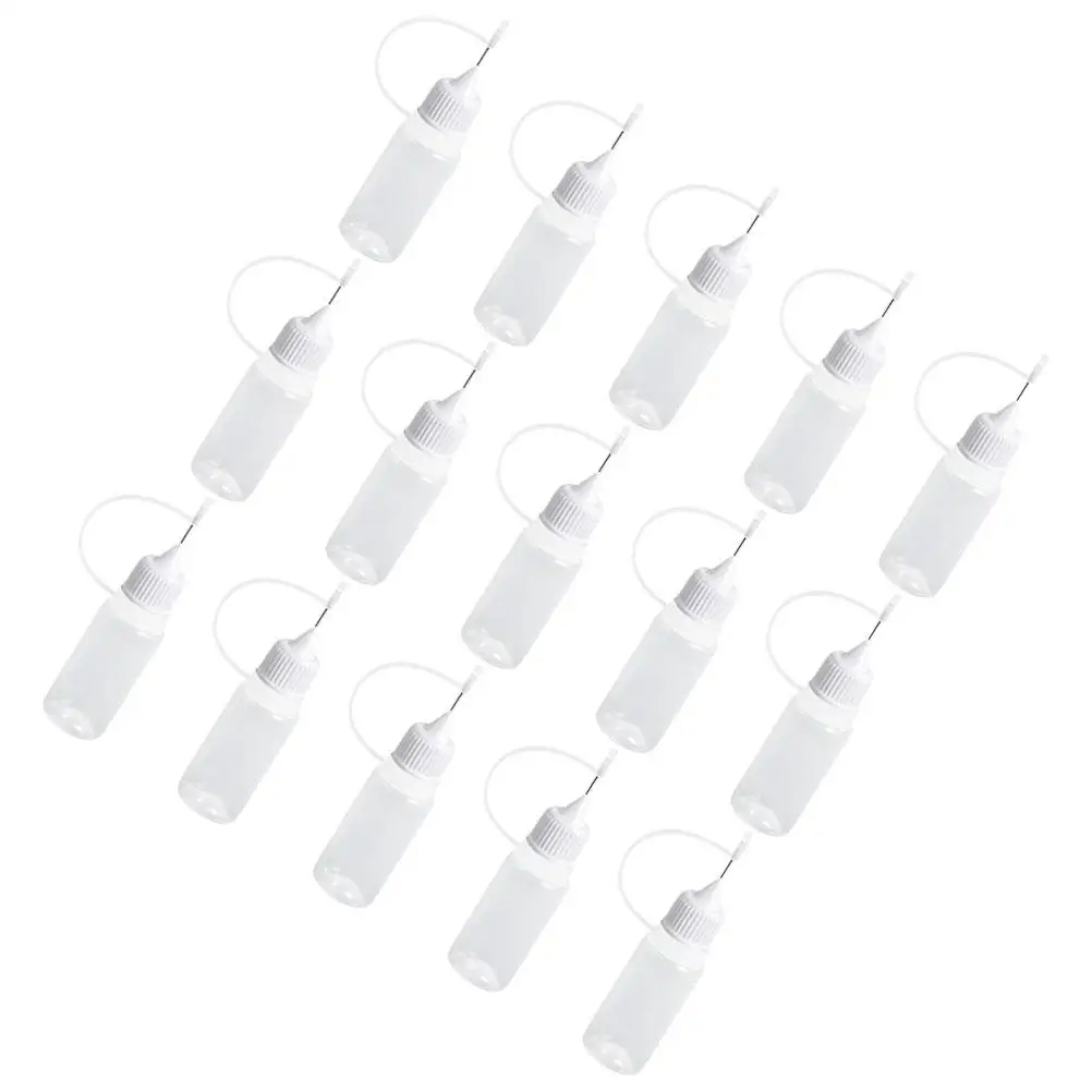 

15pcs 10ml Empty Bottle Set Flexible Transparent Applicator Glue Dispenser Precision Needle Tip Storage Squeeze