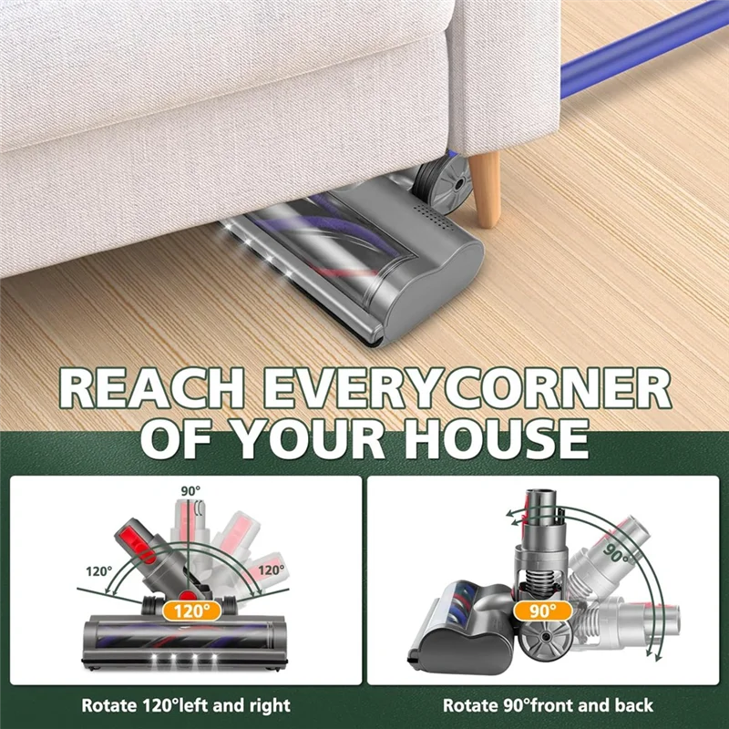 M17K-For Dyson V7 V8 V10 V11 V15 المكانس الكهربائية اللاسلكية مع المصابيح الأمامية LED الأسطوانة الطابق فرشاة رئيس استبدال