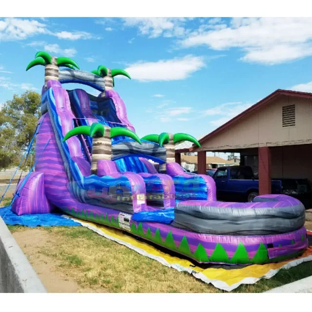 Backyard commercial banzai kids adult park palm bouncer giant inflatable pool water slide with pool