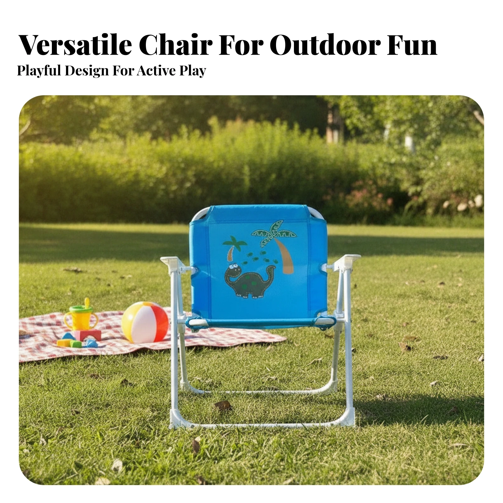 Collapsible Seat Dinosaur Folding Chair Easy to Clean