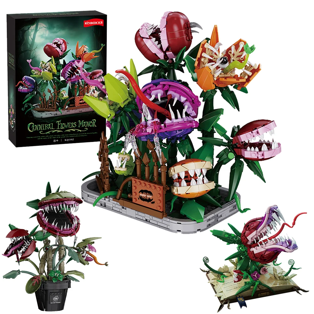 

Man-Eating Flower Building Blocks Model Horrors Carnivorous Plant Potted Building Block Toy Desk Ornaments Bricks Children Gift