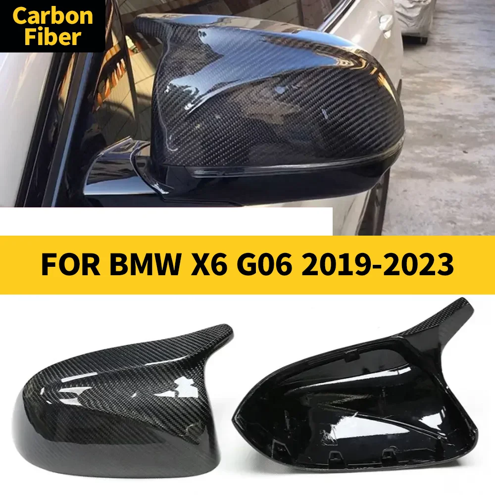 

Rearview Mirror Cover for BMW X6 G06 2019-2023 Real Carbon Fiber Side Mirror Shells Frame Replacement Case Protector