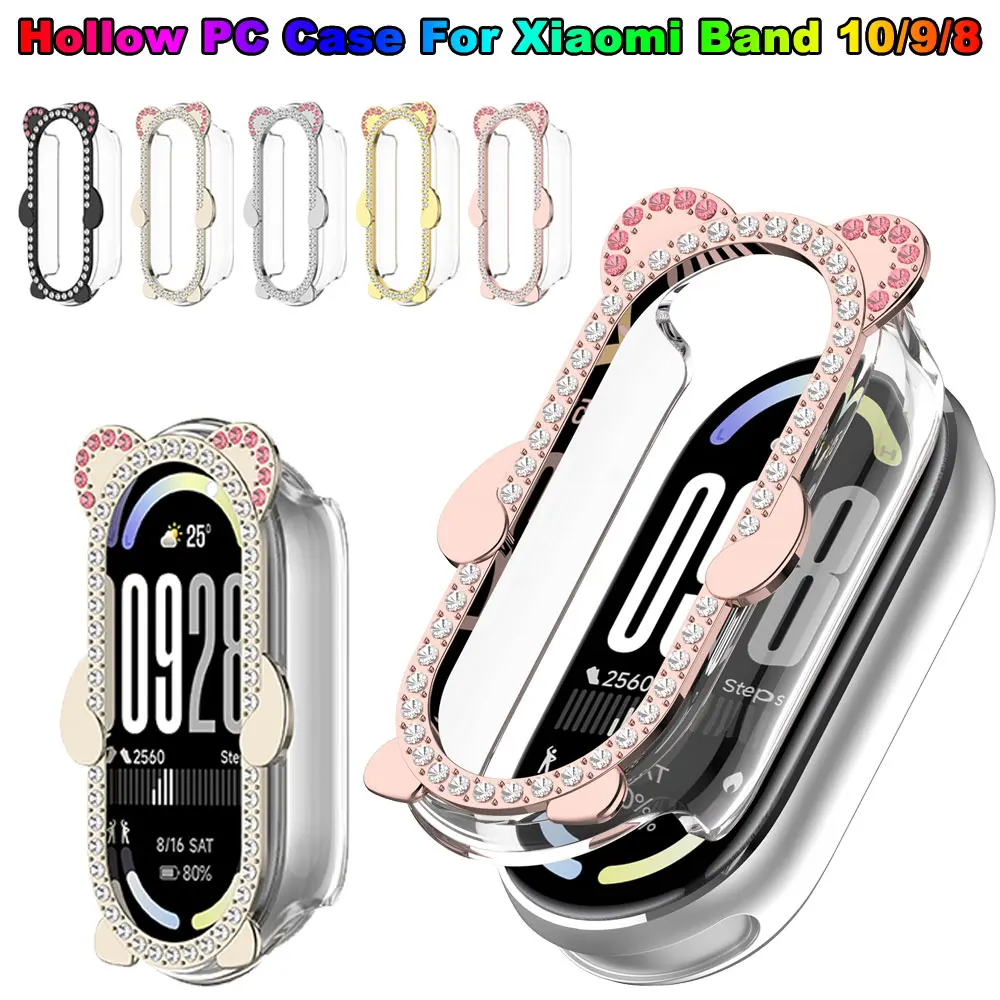 Diamond Bling PC Case for Xiaomi Mi Band 10 9 8 NFC Hard Protective Cover Casing for Xiaomi Smart 10/10NFC/ 9/9NFC /8NC