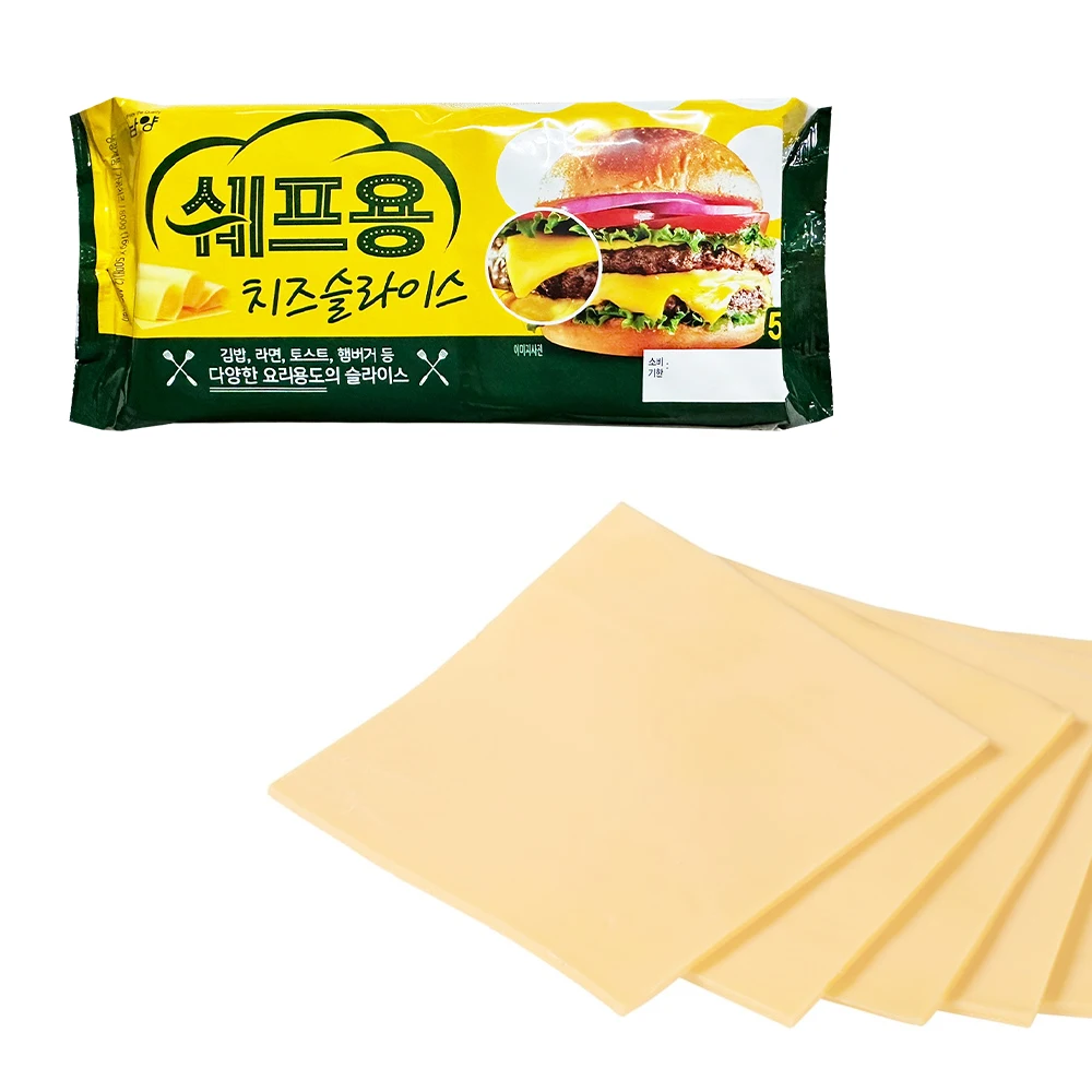 Queso en rodajas Namyang Chef 50 rebanadas 800 g de queso Cheddar envuelto individualmente