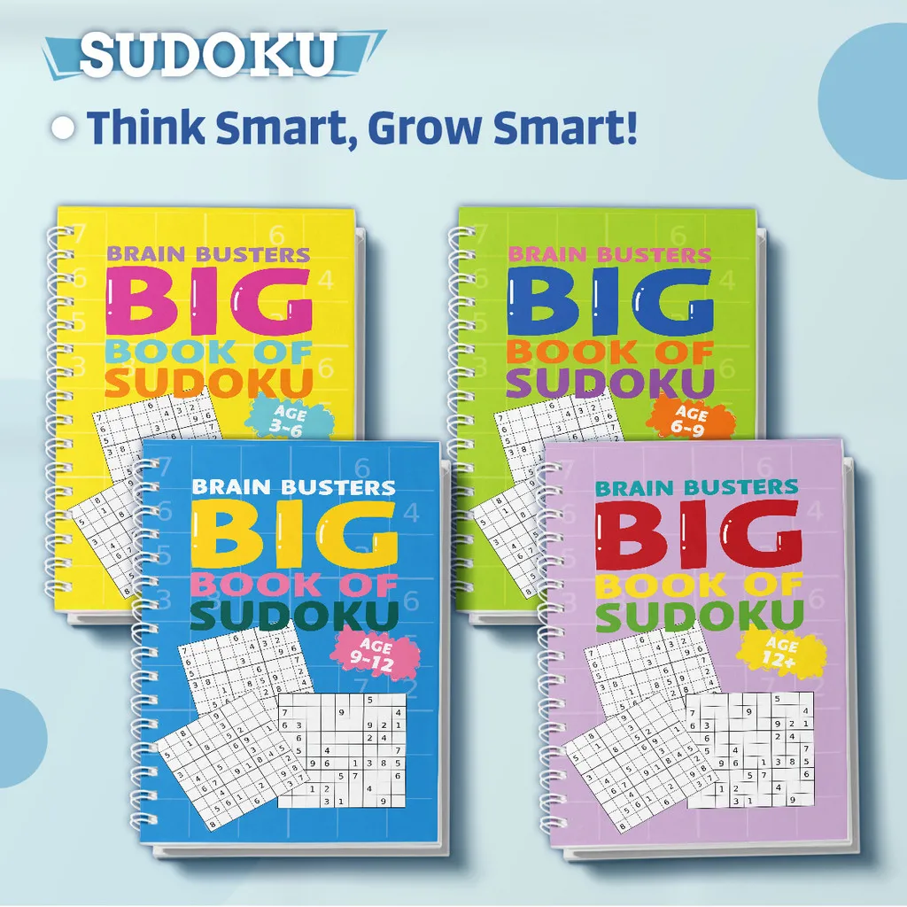

Children’s Sudoku,14th Edition 4-Book Progressive Set (Beginner→Challenge) |Children’s Sudoku Puzzle Books—Logic, Brain-Trainin