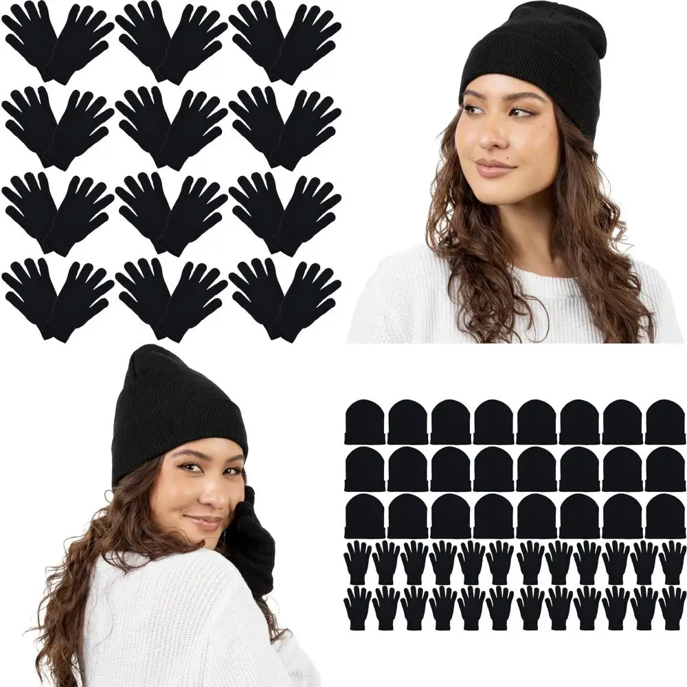 

48-Piece Winter Beanie and Glove Sets, Bulk Warm Accessories Gift Pack for Men and Women