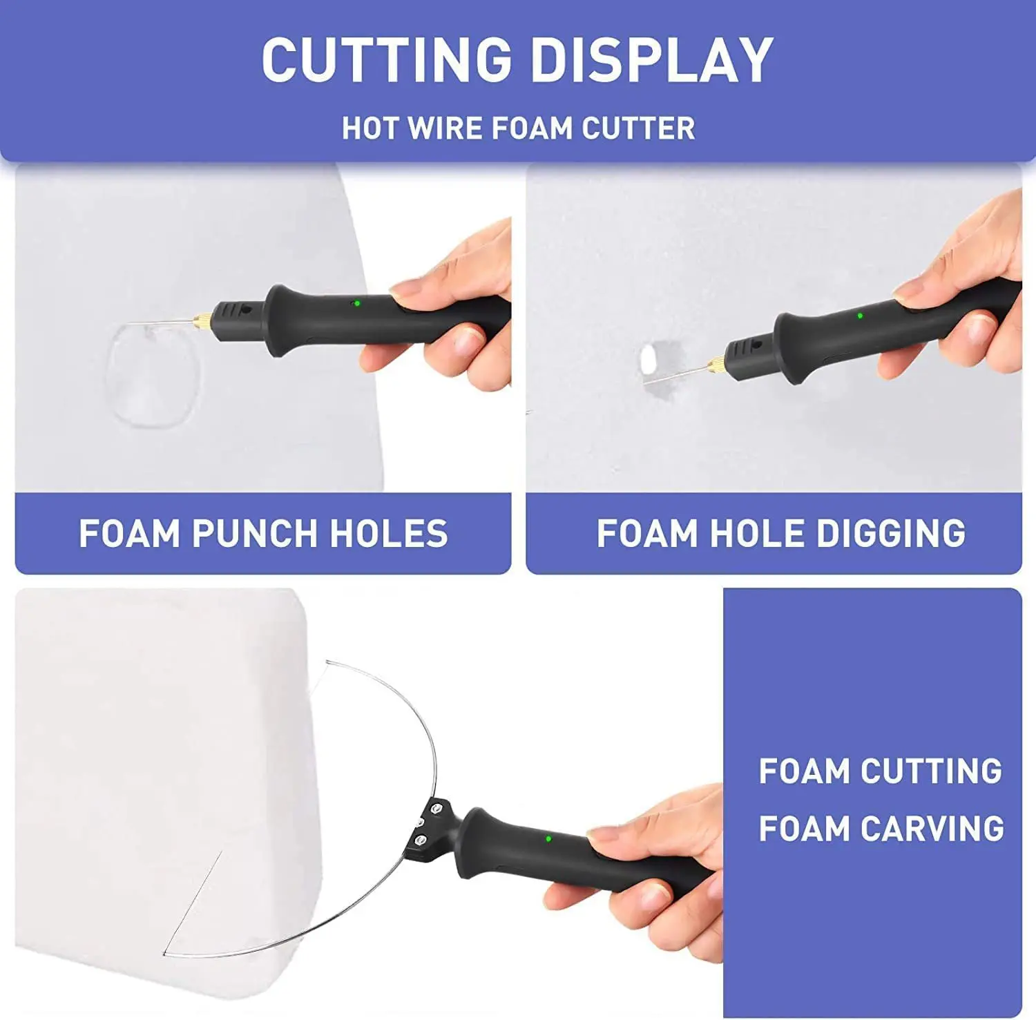 18W Electric Foam Cutter Kit Foam Cutting Pen Adjustable Temperature Hot Wire Cutter Styrofoam Cutting Tool Engraver