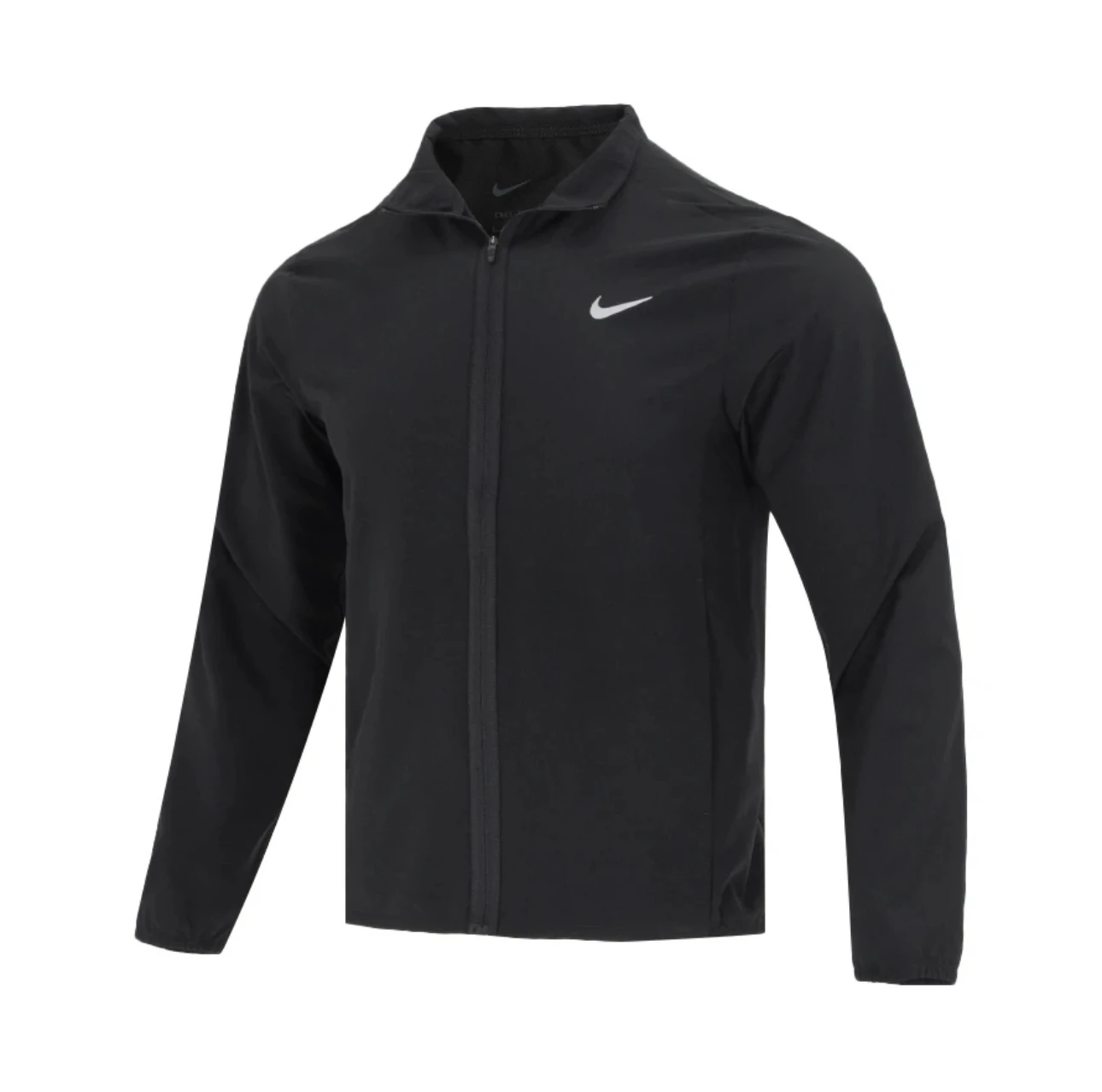 

Nike Solid Color Logo Logo Quick Drying Breathable Windproof Stand Up Collar Sports and Leisure Versatile Jacket Men's Black
