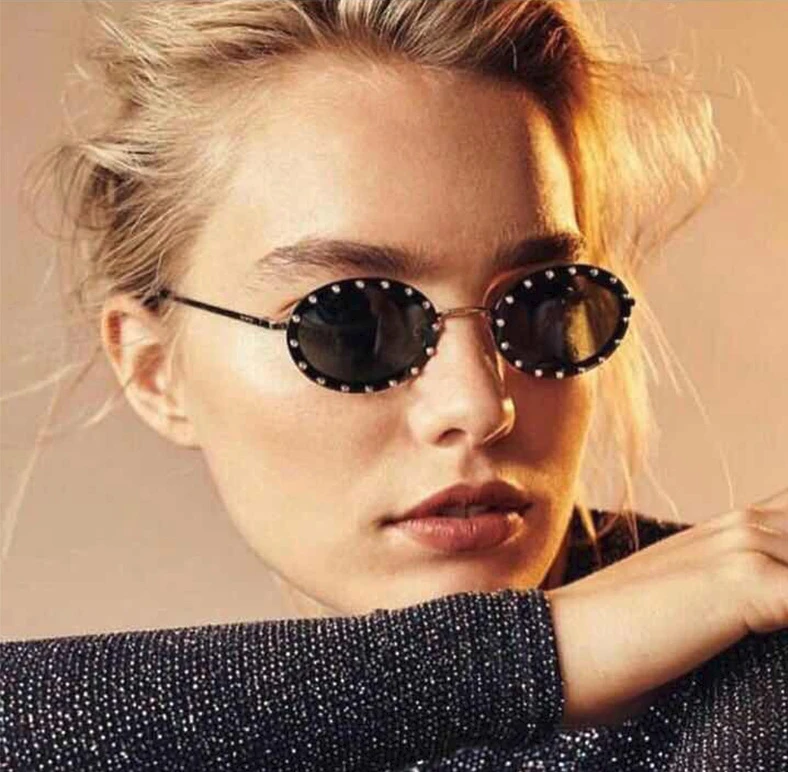 46127 Luxus-Sonnenbrille mit Diamantrahmen, Damenmode, kleine Größe, ovaler Sonnenschutz, Vintage-Schutz, UV400 – Detail 2