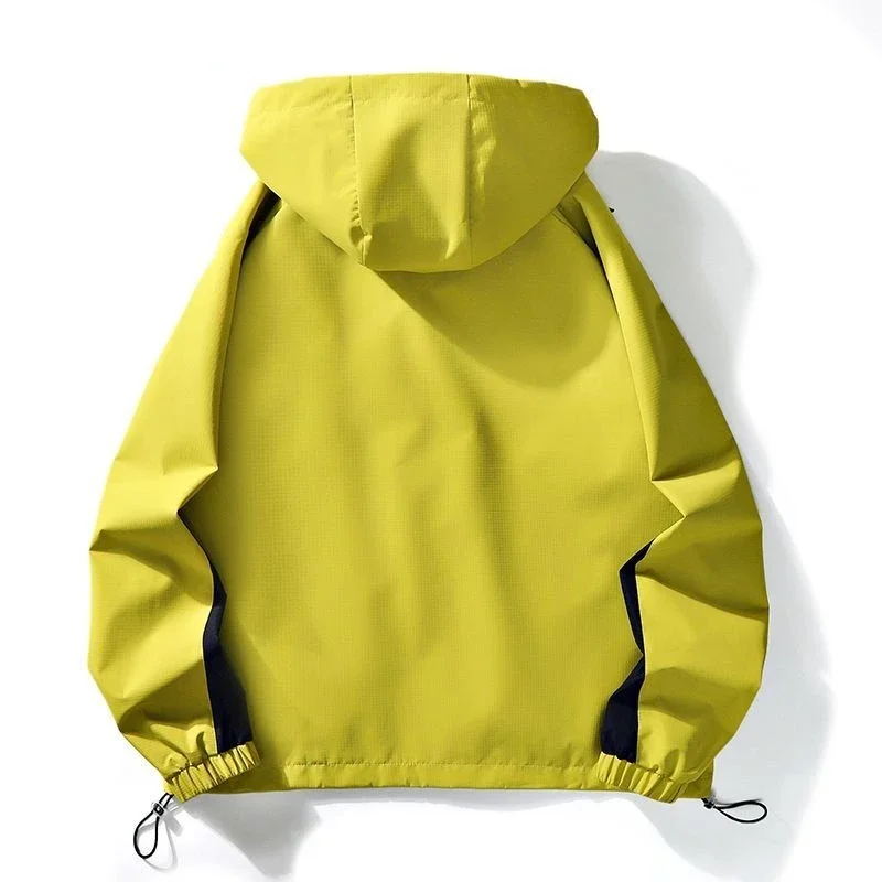 Outdoor Windproof Waterproof Jacket Men Clothing Zipper Sweatshirt Spring Autumn Loose Cargo Jacket Hooded Coats Windbreaker New
