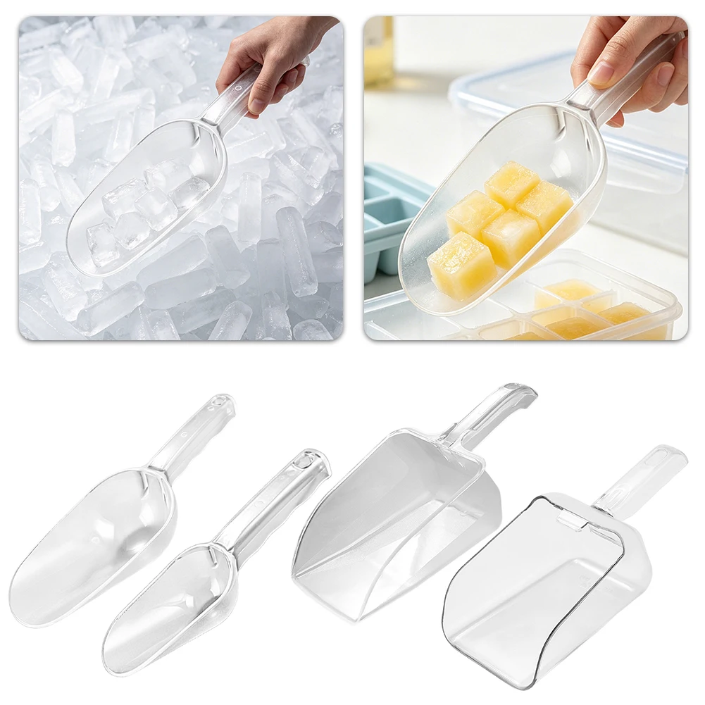 Transparent Pc Ice Scoop,Plastic Ice Shovel/Food Scoop,Thickened Drop-Resistant Ice Extraction Tool,Multi-Purpose Food Tools