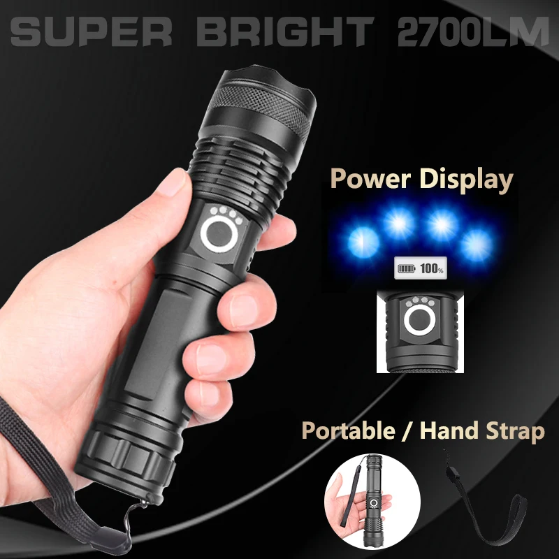 90000 lumens  xhp70.2 hunting most powerful led flashlight rechargeable usb torch cree xhp70 xhp50 18650 or 26650 battery