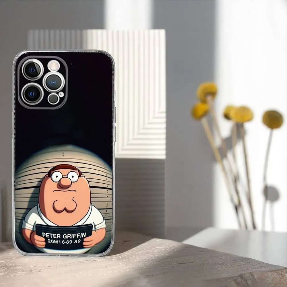 Casing HP P-PeterS Family G-Guy Untuk iPhone 17,16,15,14,13,12,11 Pro,Max,Plus,X,XS,XR,SE4,E Mini Transparan Soft Cover