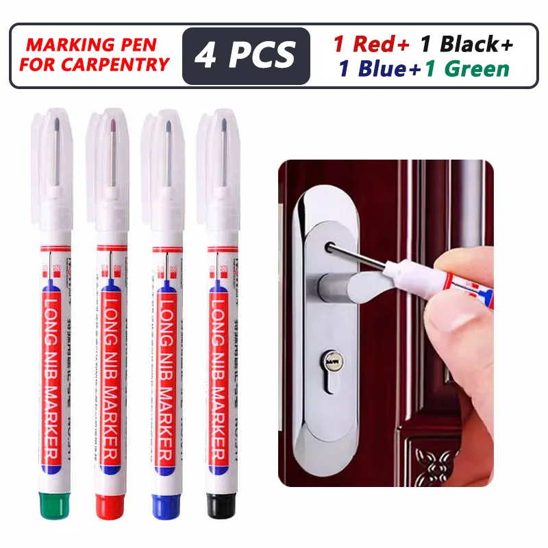1-40PCS 20mm 긴 펜촉 금속 천공용 마커 펜 방수 욕실 목공 장식 다용도