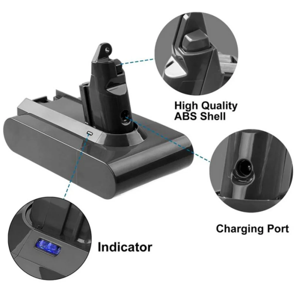 لدايسون V6 سلسلة مكنسة كهربائية بطارية ليثيوم أيون قابلة للشحن 21.6 فولت 9800 مللي أمبير