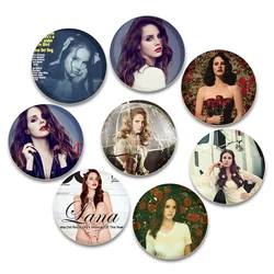 32/44/58mm Pop Singer Lana Del Pins Brooches Shirt Lapel Teacher Bag Cute Badge Cartoon Pins for Lover Girl Gift Accessory