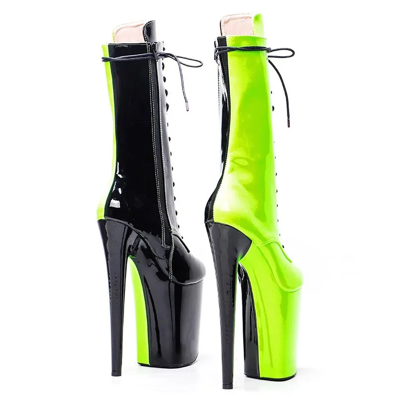 LAIJIANJINXIA New 23CM/9Inch PU Upper Women's Platform Party High Heels Modern Mid-Calf Boots Pole Dance Shoes 061