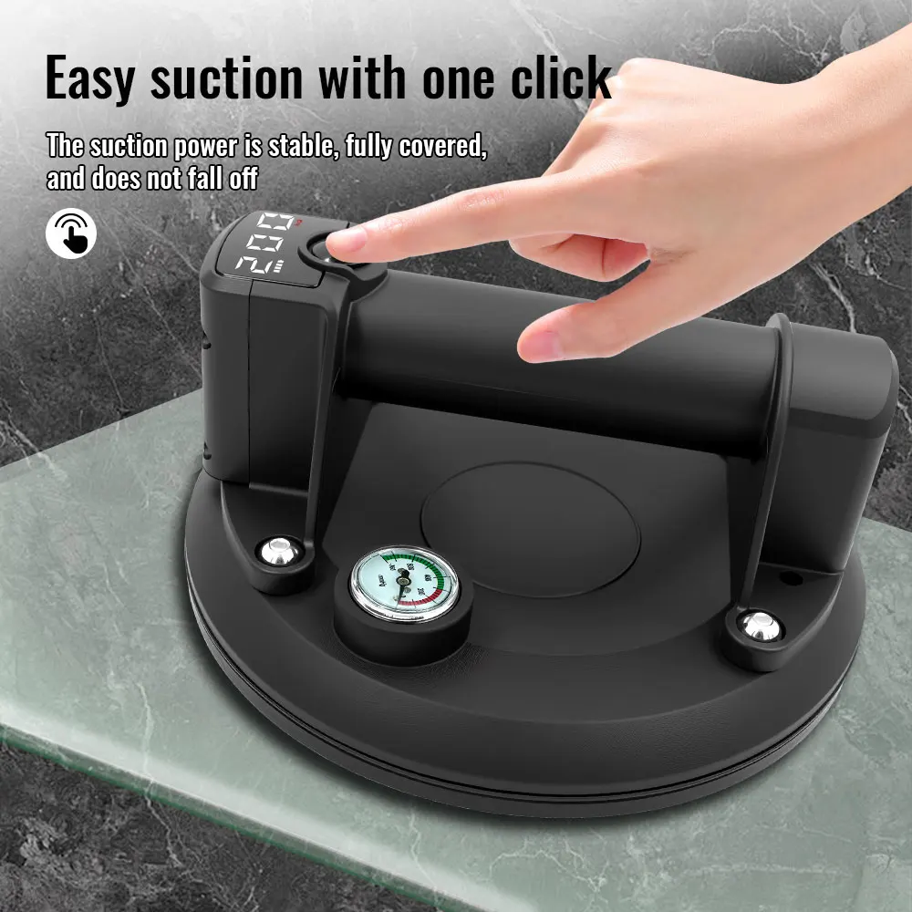 كوب شفاط كهربائي 8 بوصة محمل بوزن 200 كجم، كوب شفاط مكنسة كهربائية شديدة التحمل من بلاط الجرانيت والزجاج قوة رفع يدوية #5