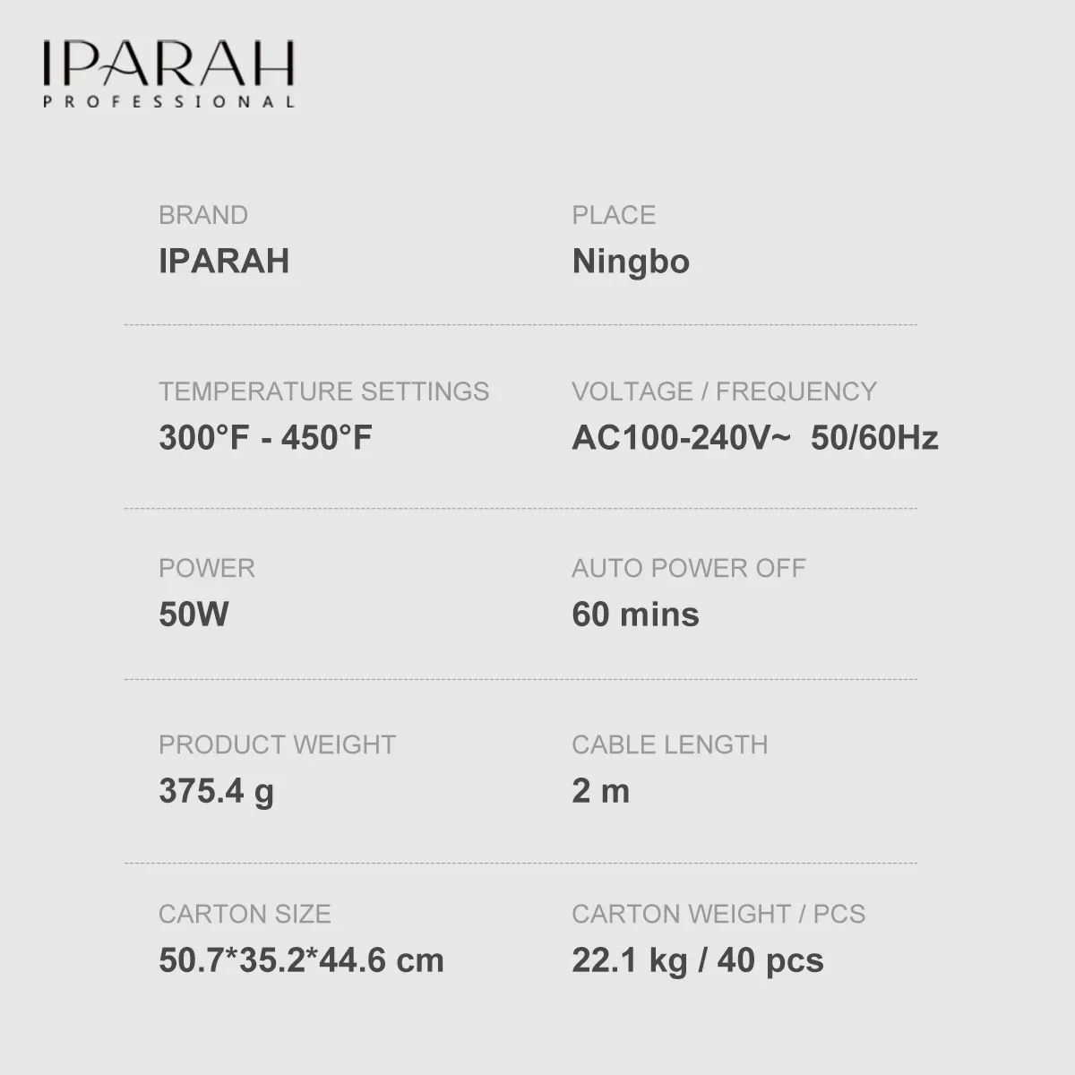 IPARAH Hair Straightener Professional Straightener for Hair Women Electric Hair straightening Brushes Barber Salon Tools P-123