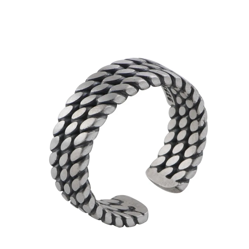 

Эстетические кольца из стерлингового серебра 925 пробы для женщин, тайское серебро, витое кольцо с 3 петлями и кругами, полые модные ювелирные изделия, модное кольцо