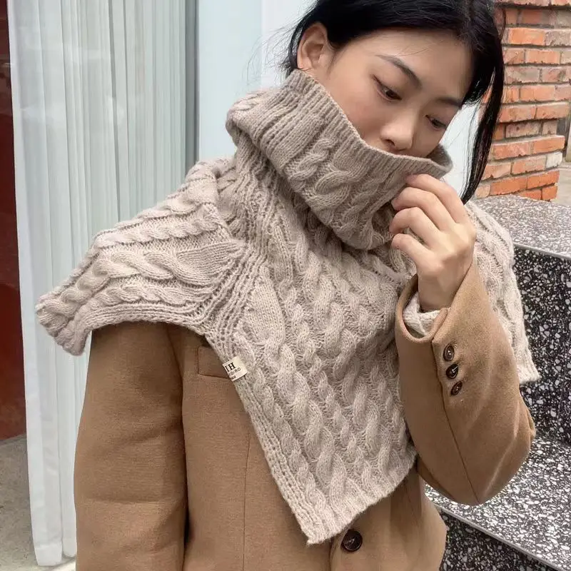 Women Turtleneck Knitted Fake Collar Warm Neck Warmer Detachable Collar Female Scarf Korean Style Removable False Collar Scarves