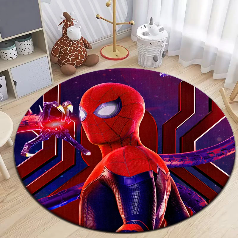 Spider-Man Marvel Universe Round Carpet,cute rug,bedroom,Living Room,door mat ,Picnic,anime,room decoracion,area rug,floor mats