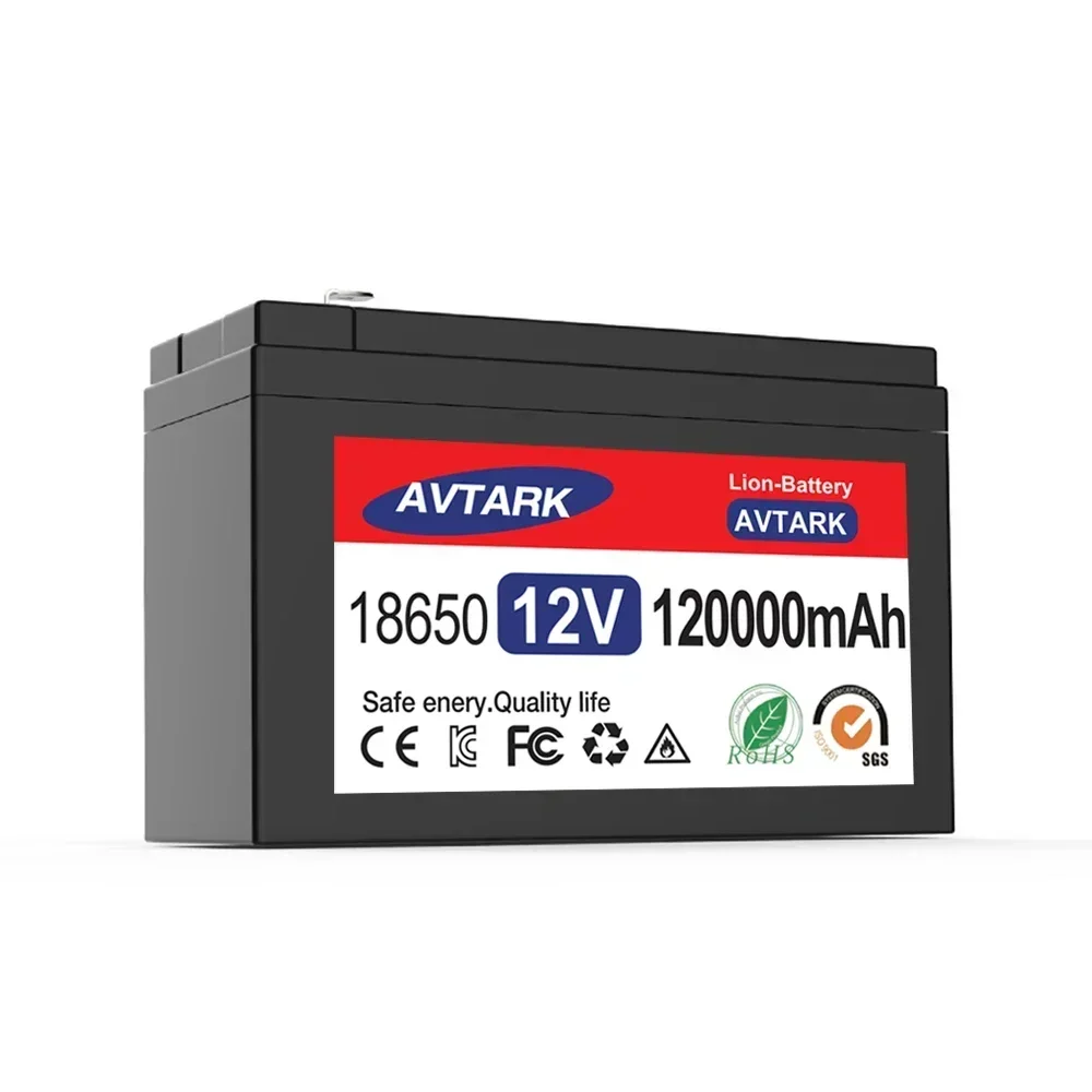 12V 120Ah Rechargeable Battery With BMS for solar energy, Fish Finder, Scooter, Light, Kids Car, with Charger lithium battery