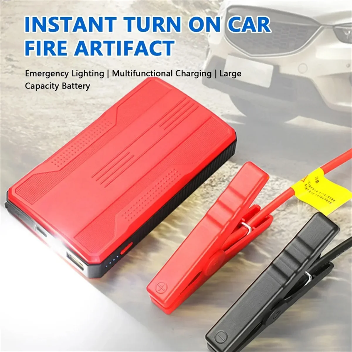 Новый портативный автомобильный аккумулятор емкостью 20000 мАч, зарядное устройство Power Bank, 12 В, пусковое устройство, автомобильный усилитель аварийного аккумулятора