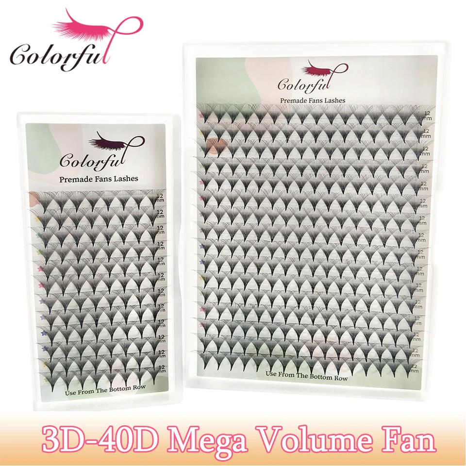 

3D 5D 10D 20D 30D 40D Mega Volume 320 Fans Premade Volume Fans Sharp Base Individual Lash Extension Large Capacity Volume Lashes