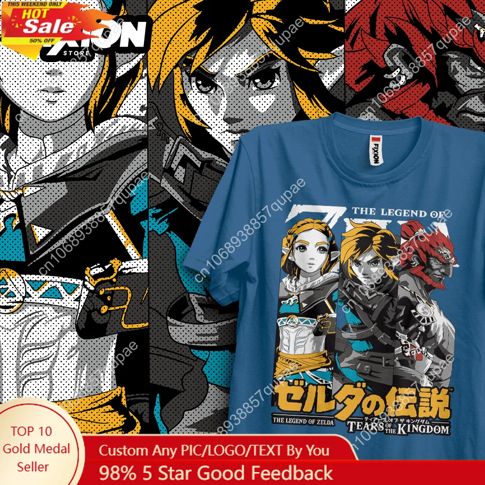 

T-shirt For AnimeZld! – Link, , Ganondorf (Colores Simples) [Azul] Manga Tee