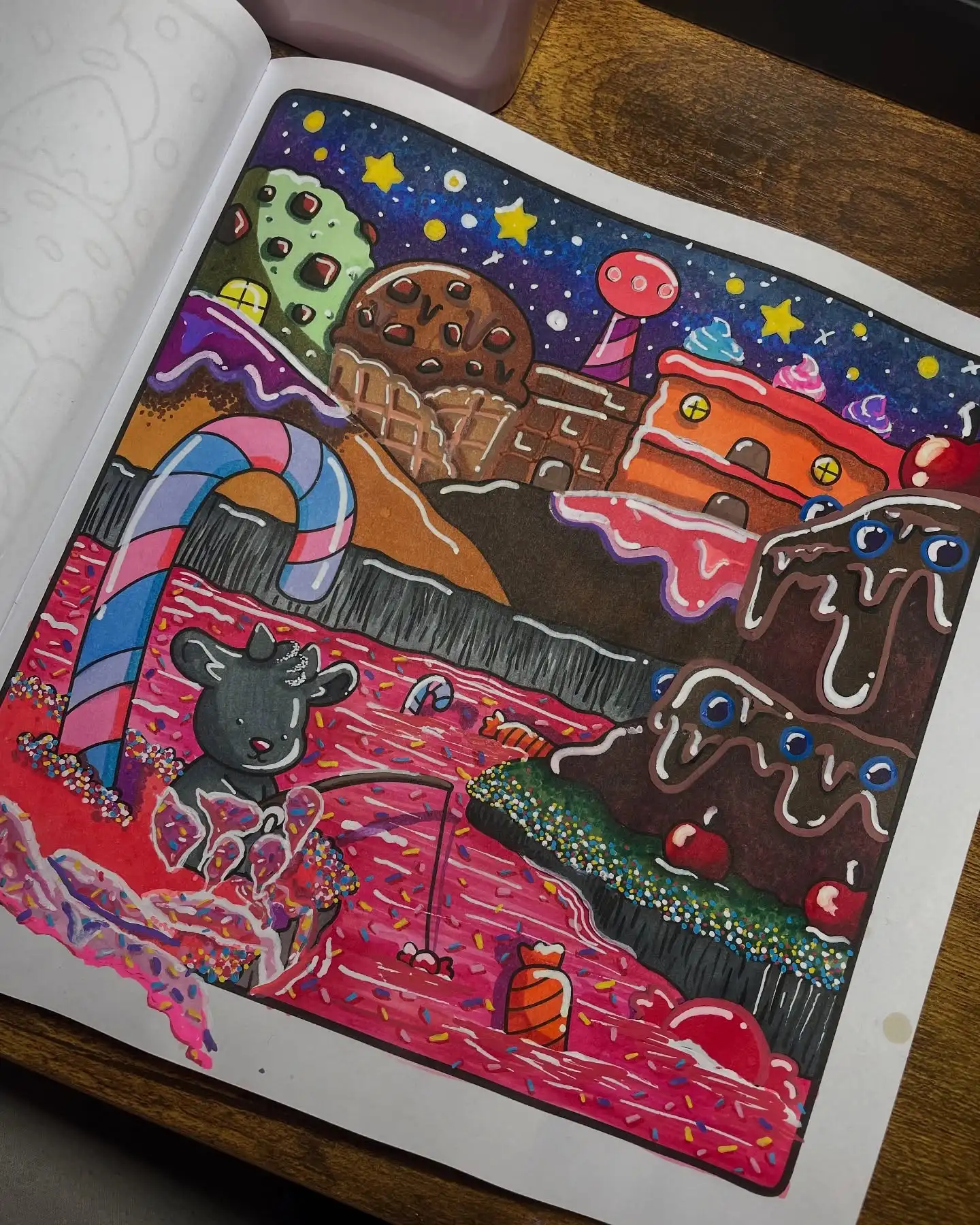 Hygge Delights - Super Cute and Fun Adult Coloring Book Mindfulness and Stress Relief in full of Cozy Food, Treats, Fruit and Ca image 6