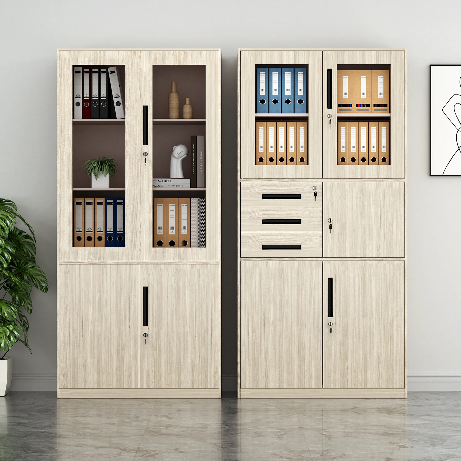 Steel Document Tin Cabinet Household Storage Bookcase Office File Data Certificate Locked Storage