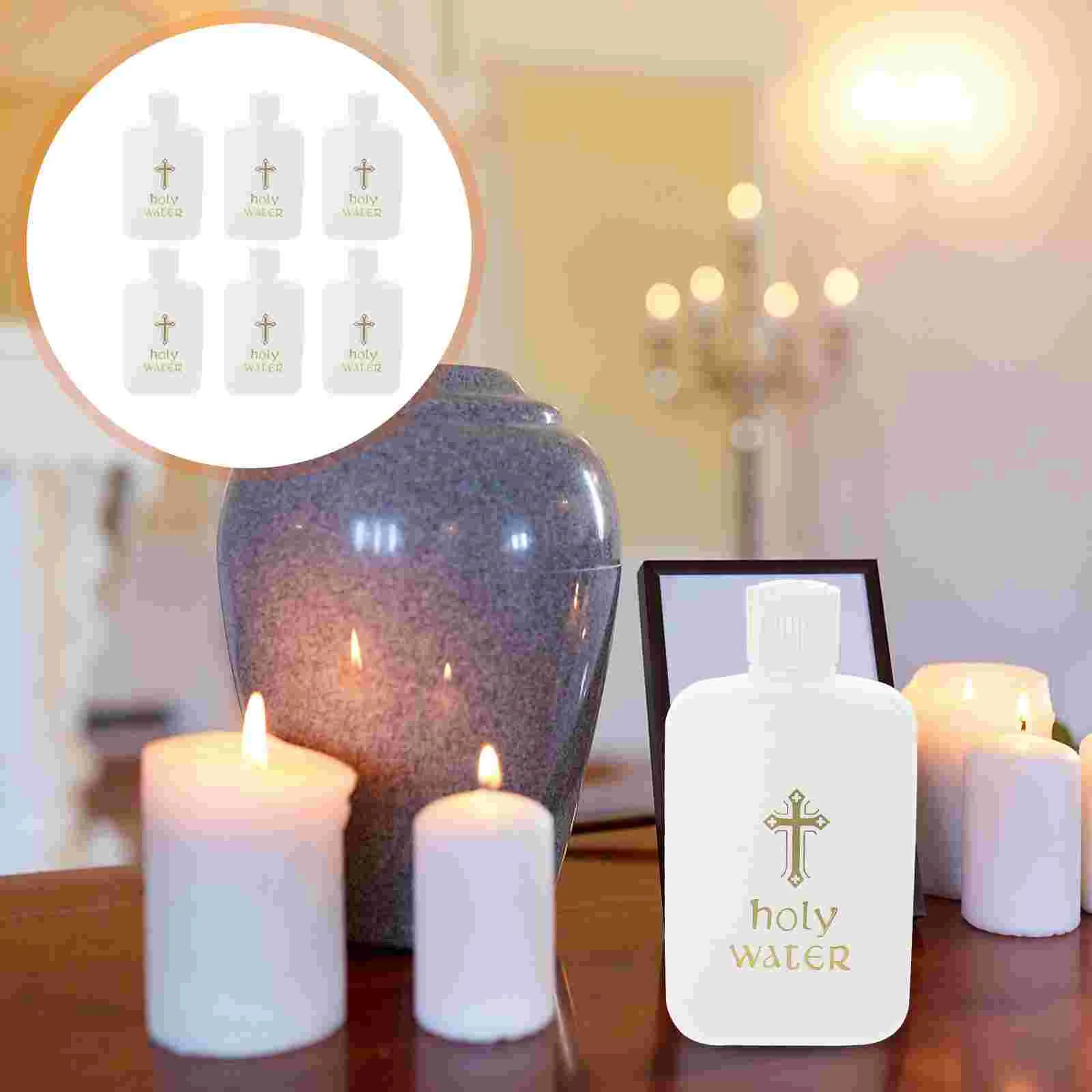 6 Pcs Easter Holy Water Bottle Filled Bottles Exorcism Dispenser Travel Wedding Plastic Kitchen Luxurious