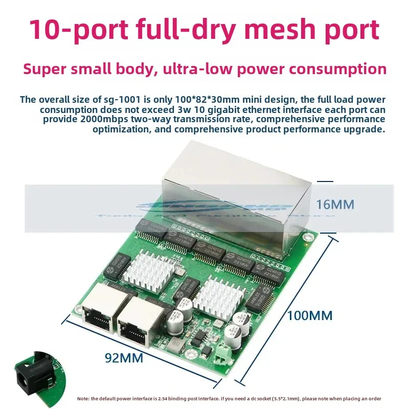 10 Poort Full Gigabit Switch Module, Industriële Grade Ingebouwde Netwerkcommunicatienetwerkpoort Uitbreidingskaart, 8-weg Poe